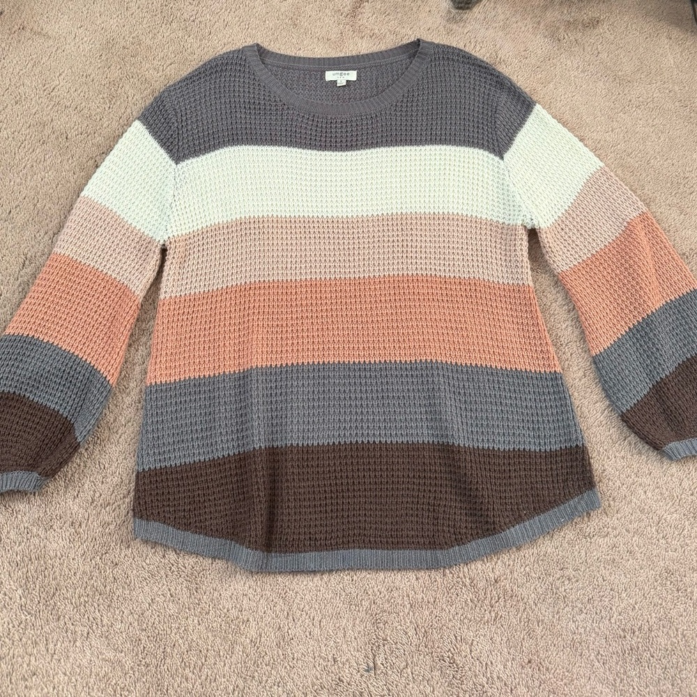 Umgee Striped Lughtweight Sweater